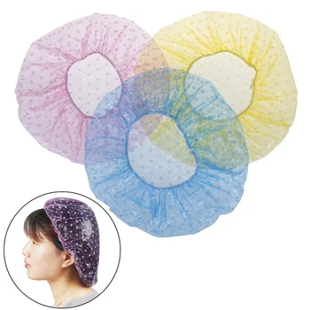 

Disposable Shower Hat Spa Bathing Accessory Hotel/Hair Salon/Home One-Off Elastic Large Elastic Bathing Cap Women 6Pcs