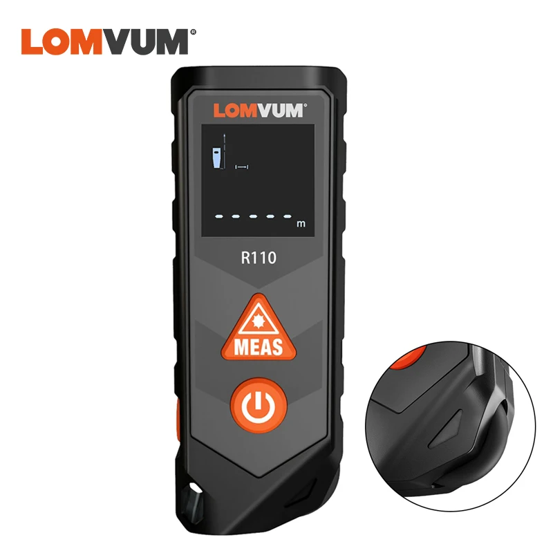 LOMVUM Handheld Mini Laser Rangefinder Distance Meter Laser Level Digital Curved Laser Distance Finder Measure 20M 40M 60M