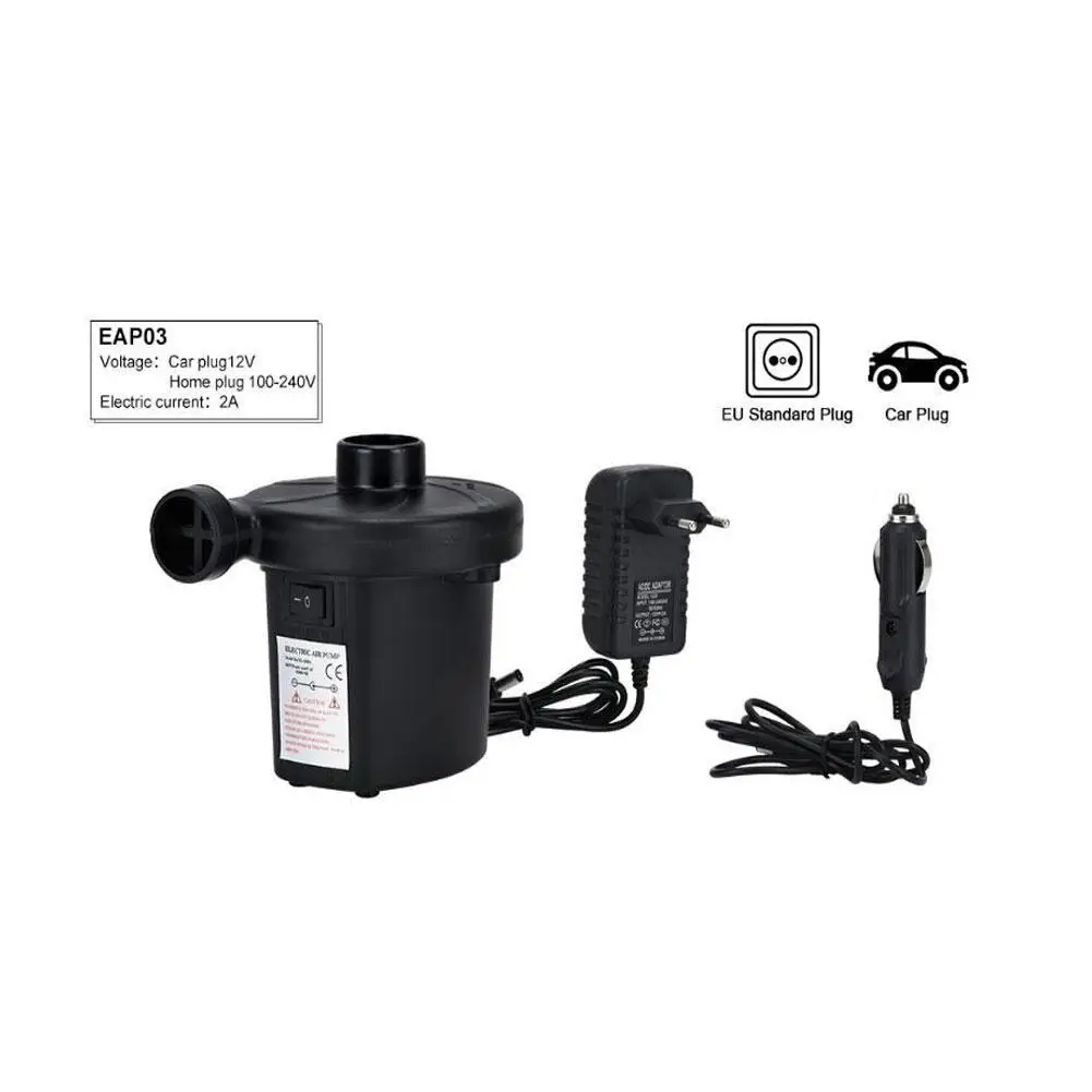 Plugue da Bomba de ar Electropump com 3 Elétrica Bicos Inflar Desinflar Bombas Inflator Carro ue Dc12v - Ac240v 6 DC12V AC240V Electropump com 3 Bicos Inflar
