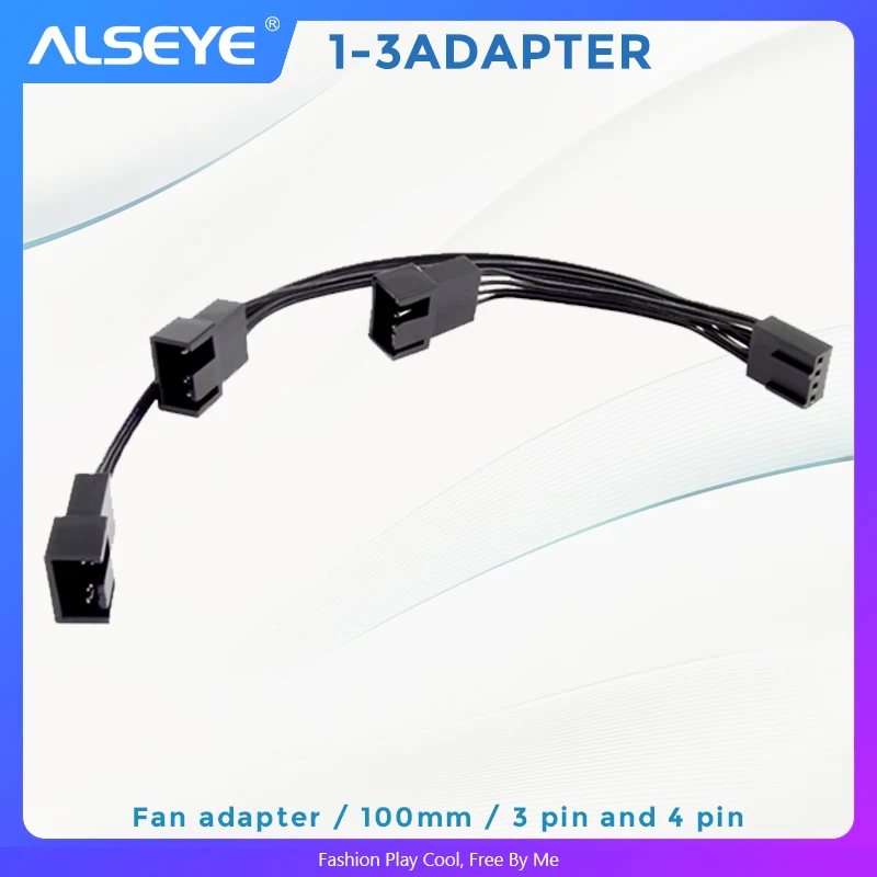 Alseye 4 Pin Splitter Fan Cable Pwm 3 Pin 4 Pin Fan Adapter For