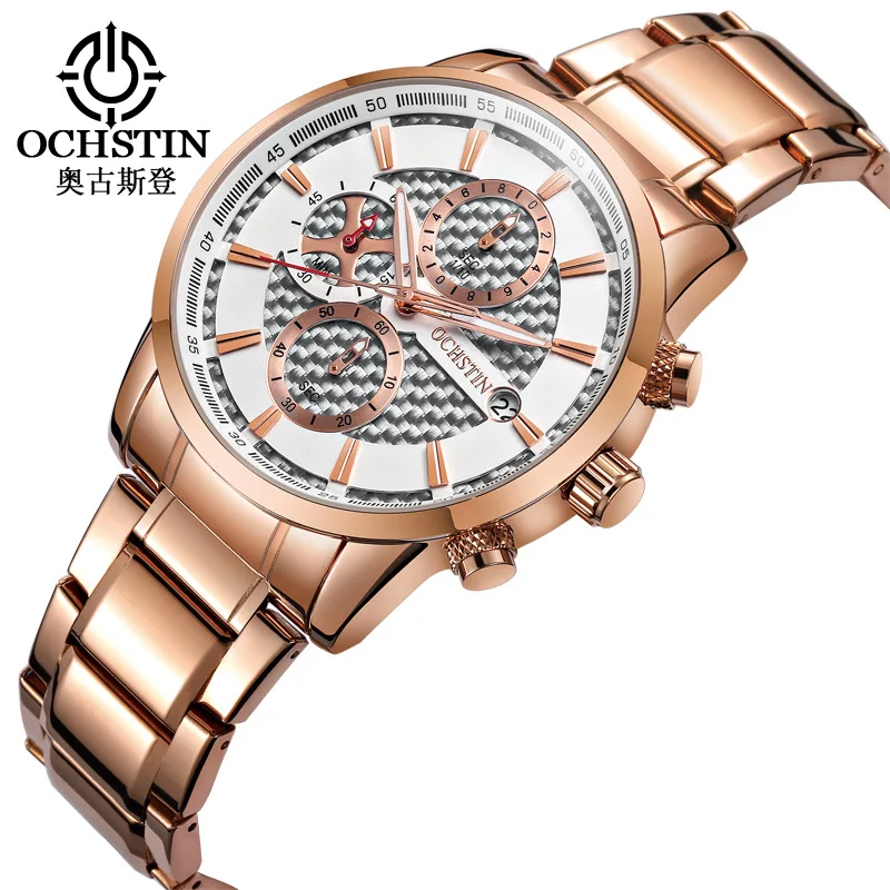 

Men Genuine Product 6-Pin Stopwatch Sports Swiss Watch Fashion Night Light Clean Steel Waterproof Quartz Watch