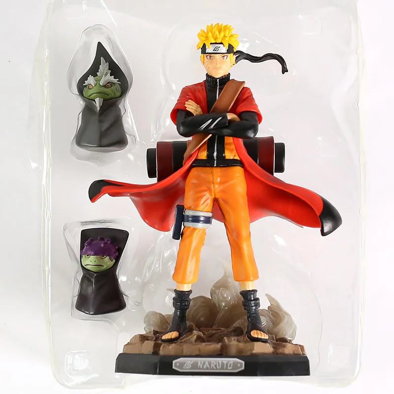 Naruto Shippuden Uzumaki Naruto Sennin Mode& Shima Fukasaku Statue Collectible PVC Figure Model Toy - Цвет: no box