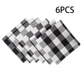 

European Style Western Cotton Table Placemat Plaid Cotton Napkin Pad Plaid Table Cloth Placemat Tableware