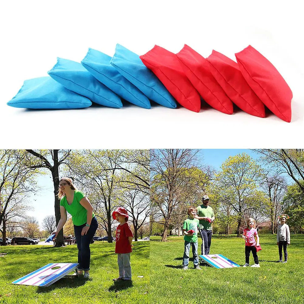8PCS Cornhole Bean Bags Set Durable Corn Filled Cornhole Cloth Bags Children Training Equipment For Outdoors Family Party Game