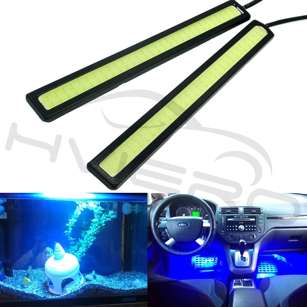 Hviero White Blue 14cm Double Row 60Leds COB Car Led Auto DRL Driving Daytime Running Lamp Fog Light  DIY Ultra Bright Waterproof 