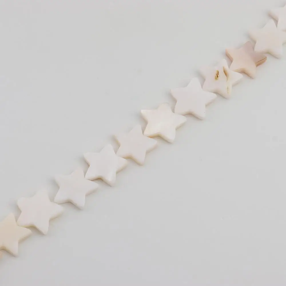 Белый натуральный перламутр ракушка пятиконечная звезда пентаграмма округлые овальные прямоугольные бусины около 39 см/прядь