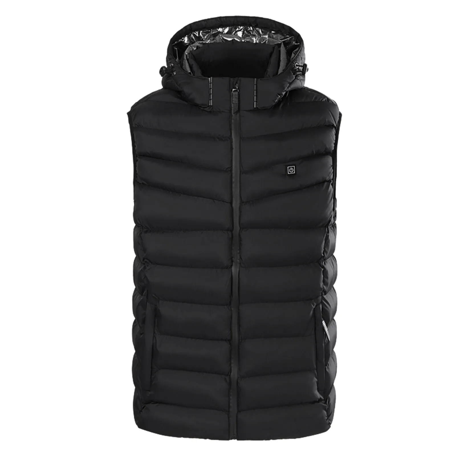 Winter Mens Heated Vest Jacket Outdoor Active Solid Washable Jacket Coat Heated Warm Zipper Hooded Vest With Pockets Jackets 1