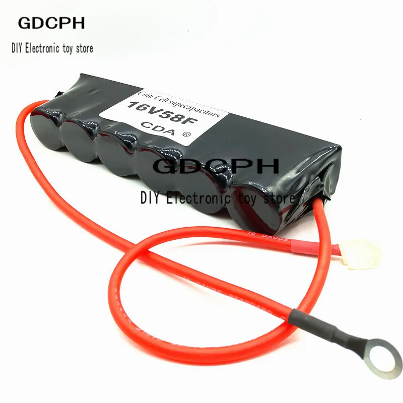 

Guda thermal shrinkable case 16V 58F super farad capacitor module automotive rectifier automotive audio capacitor 2.7v350f