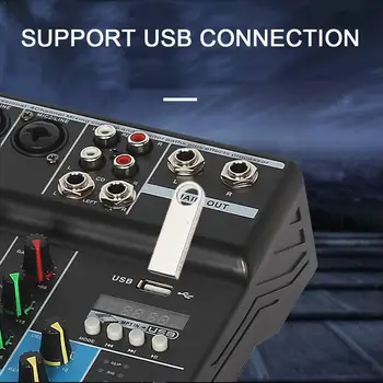 

Professional 4 Channel Bluetooth Mixer o Mixing DJ Stage USB Console Reverb with Live KTV For Home Effect Karaoke I2V3