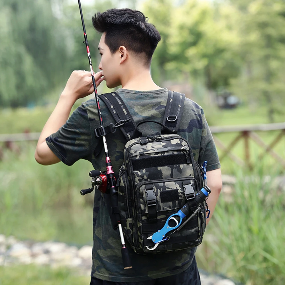 Fishing Tackle Bag Backpack Tactical Waterproof Multifunctional Single