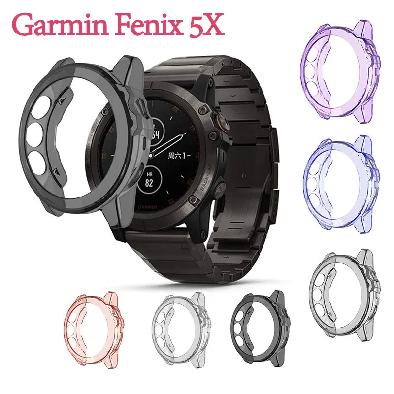 

Soft TPU For Garmin Fenix 5X Protector Case Cover Ultra-Slim Clear Smart watch Protective accessories For Fenix 5 X