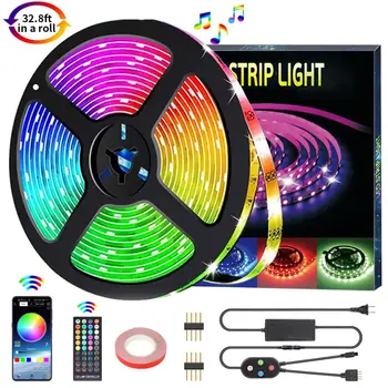 

LED Strip Lights Music Sync LED Strip Light RGB Light Rope Lights Kit With Remote Flowing Light For Car For Home