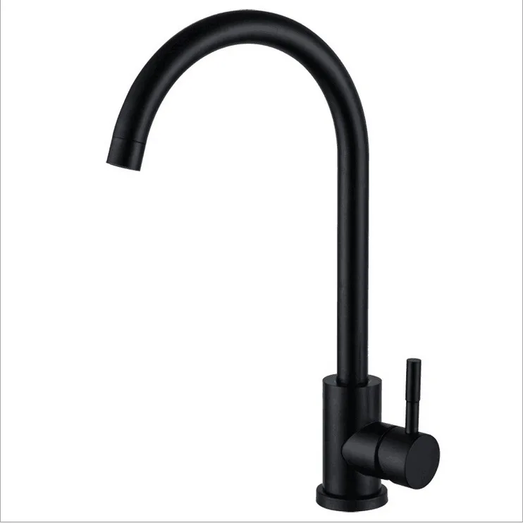 

Black And White with Pattern Kitchen Faucet 304 Stainless Steel Big Bend Qizi Washing Basin Tap Sink Wash Dishes Hot And Cold Fa