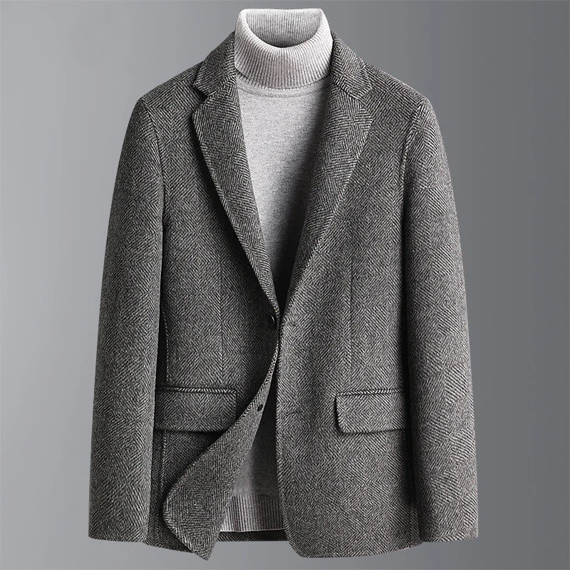 

Men's 2022 Vintage Clothes Sheep Wool Cashmere Overcoat Long Trench Casual Slim Collar Winter Jacket High-quality Male Coat Man