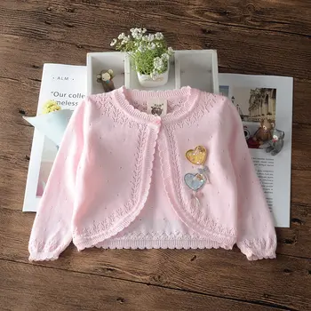 

Plain Pink Girls Jacket Cardigan Kids Cute Summer Girls Sweet Cotton Shool Sweater Coat 1 2 3 4 5 6 7 8 Year Kid Clothes 205029