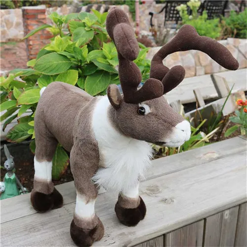 Fancytrader 18'' Simulation Reindeer Plush Toy Soft Stuffed Sika Deer Doll Wapiti Moose Elk Toy Christmas Gift Home Deco 45cm (2)