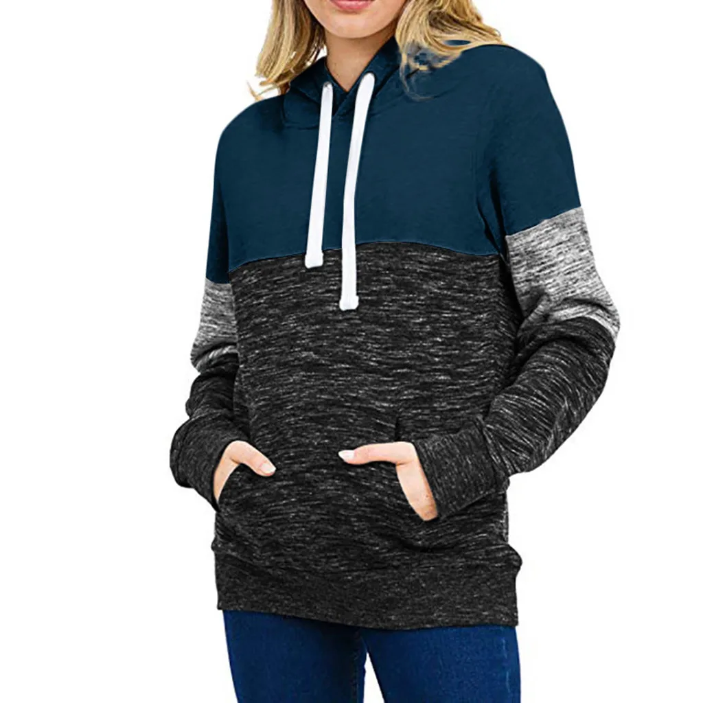 

Autumn Winter Hoodies Sweatshirt Women Casual Loose Casual Pullover Long Sleeve Patchwork Top Sweatshirt Sudadera Mujer Moletom