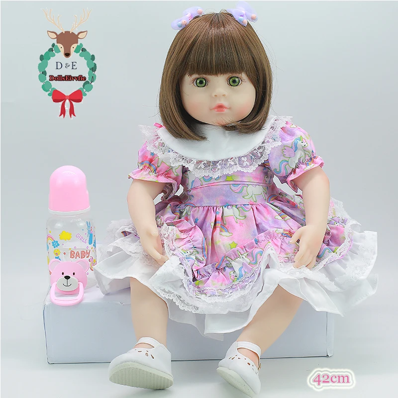 

Cute bebe 42CM silicone baby rebirth doll super realistic soft cotton body doll Reborn Bebe Brinquedos boy toy surprise gift