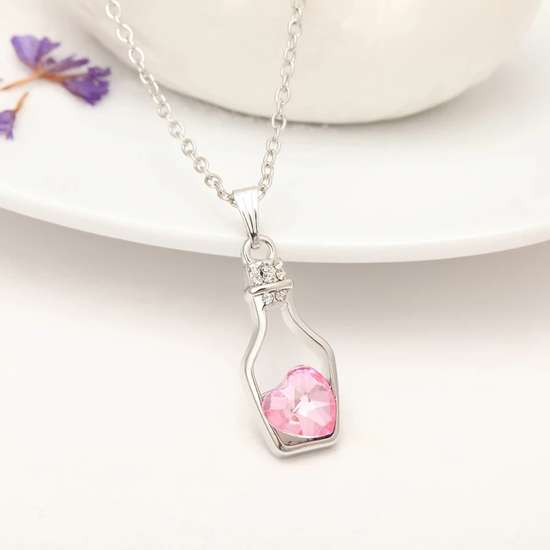 

jinzeyi Korean version of the Austrian personality love crystal bottle necklace wishing bottle drift bottle clavicle chain