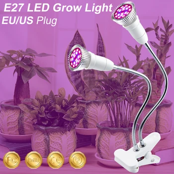 

LED Grow Light E27 Flower Plant Lamp LED Full Spectrum Phyto Lights 18W 28W Greenhouse Fitolamp LED Hydroponics Growth Lampada