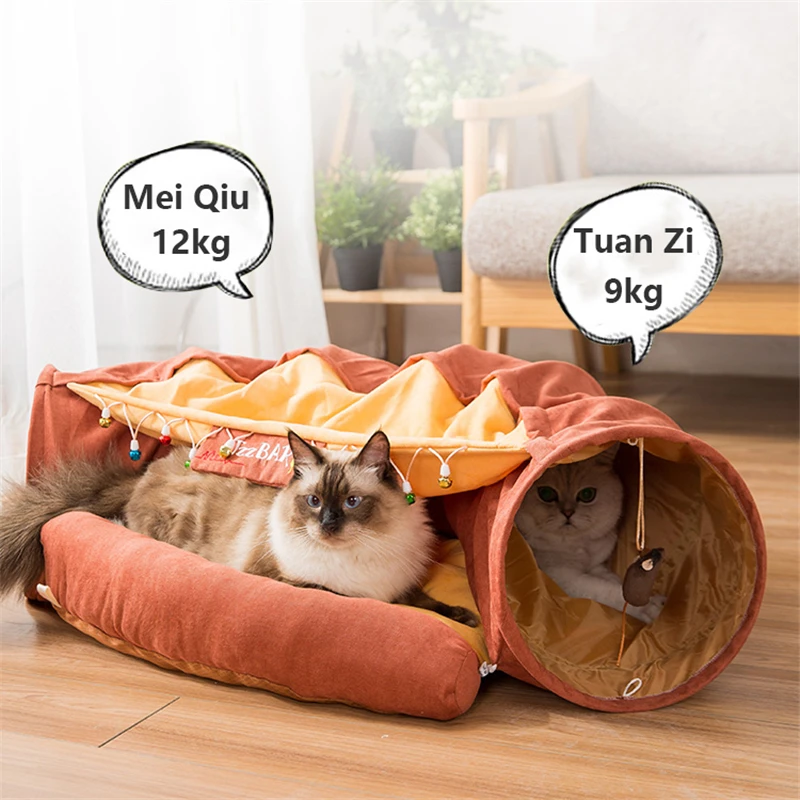 Hipidog Съемная кошачья кровать-туннель моющаяся Складная кошачья туннельная трубка складной кошачий туннель