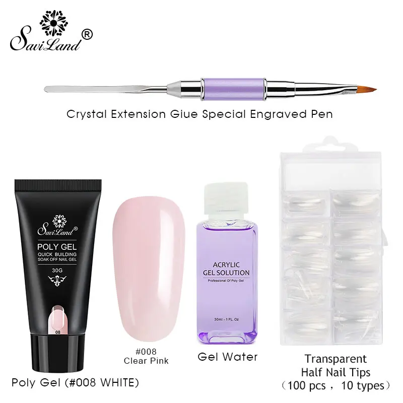 clear pink gel set Soak off 4 шт./компл. поли набор гелевых УФ-строитель поли-гель, быстро сохнут, дизайн ногтей натуральных ногтей для снижения стоимости продавец, быстрая - Цвет: clear pink gel set
