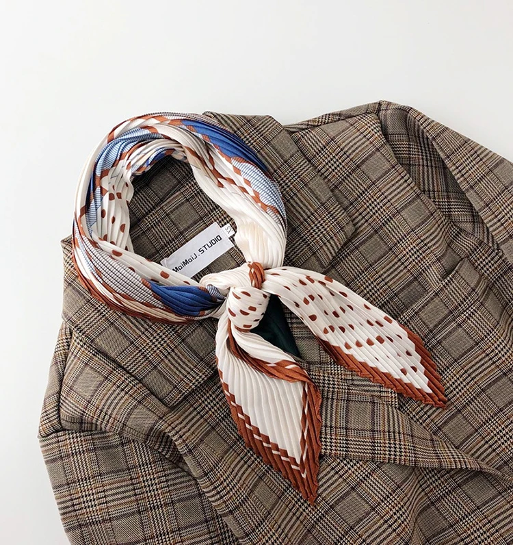 Luxury Silk Pleated Scarf - Womens Hair  Neck Accessory