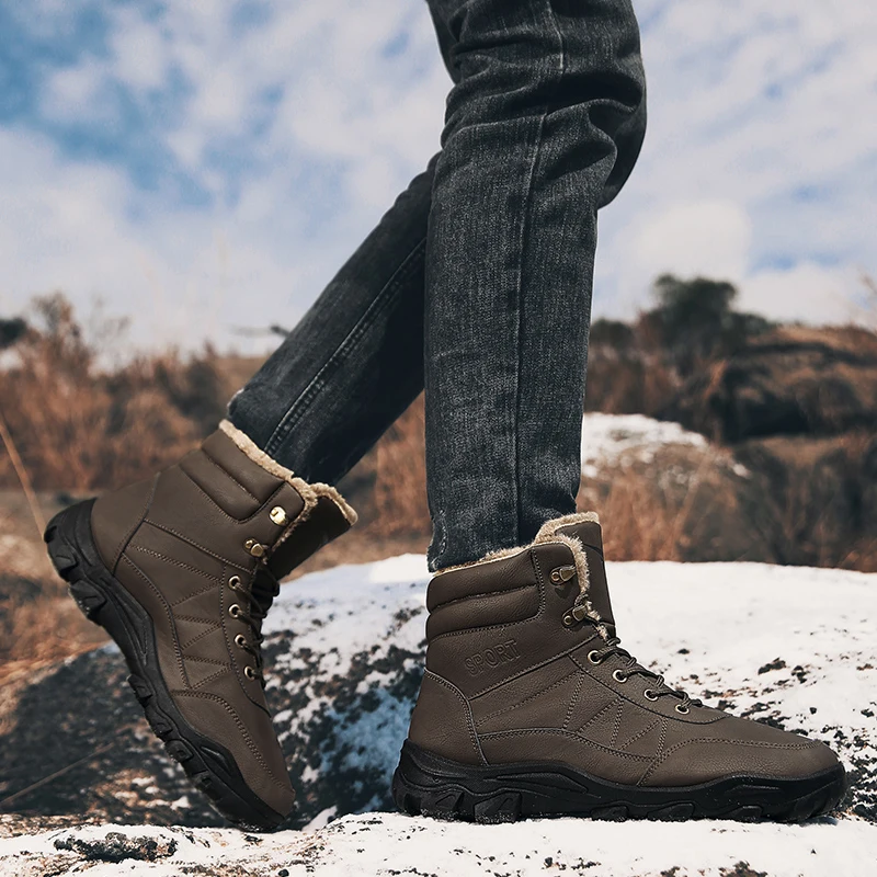 Martin boots men's high help winter new plus velvet tooling shoes British wind shoes men's warm snow boots wild tide shoes