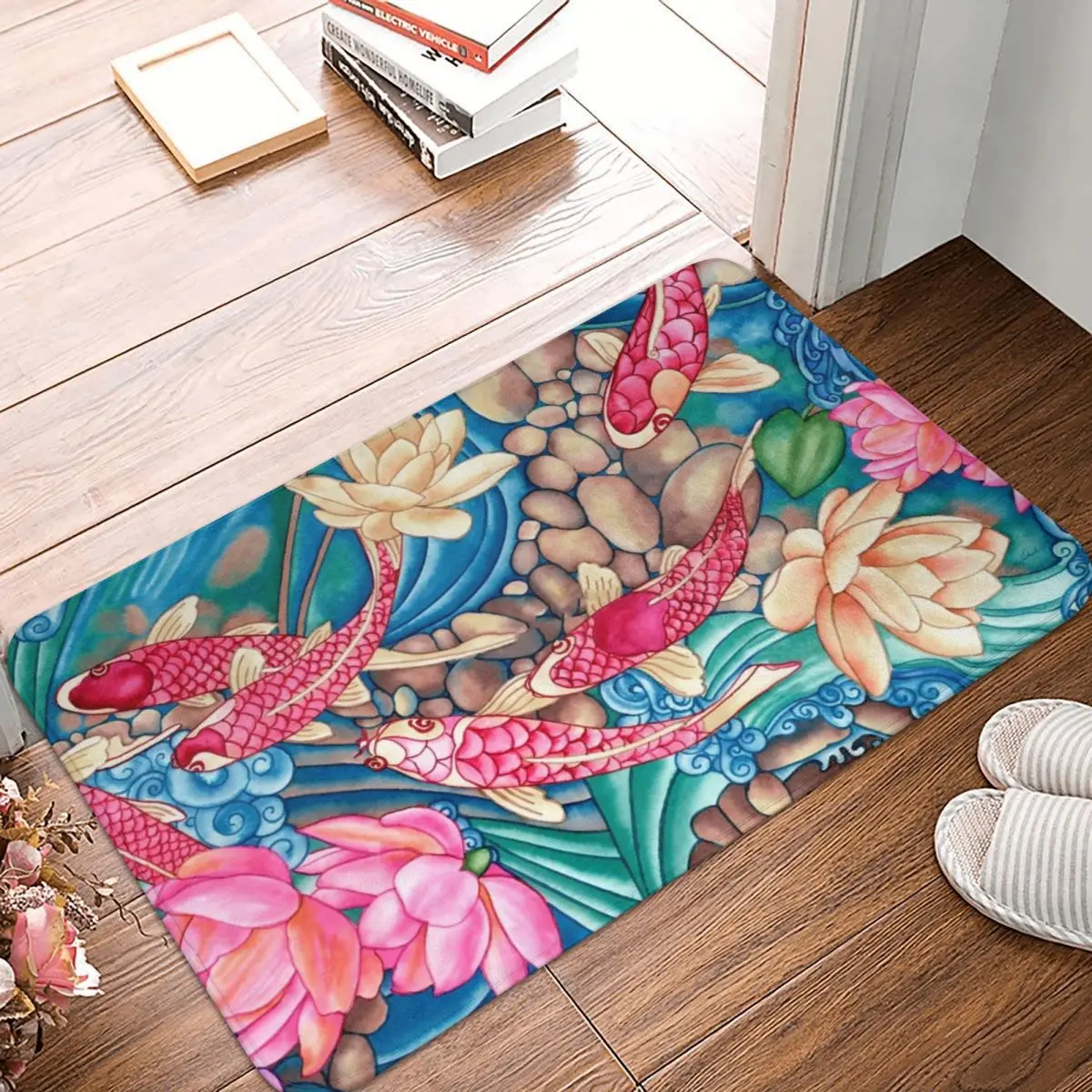 Japanese Koi Fish Doormat Rug carpet Mat Footpad Polyester Non-slip Absorbent Entrance Kitchen Bedroom balcony toilet | Дом и сад