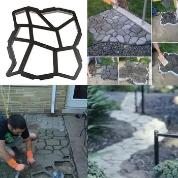 

Path Maker Mold Design Paver DIY Reusable 40*40*4cm Concrete Walk Garden Mould Paving