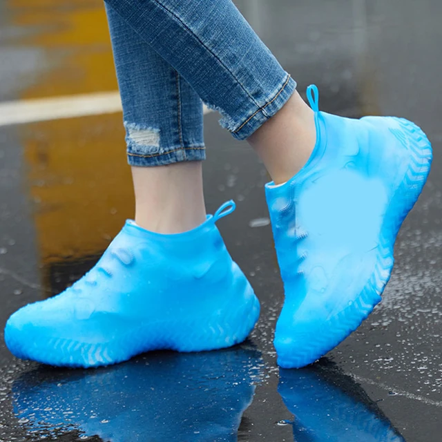 Couvre-chaussures imperméables en silicone, protège-chaussures unisexes,  bottes de pluie réutilisables pour les jours de pluie à l'intérieur et à l' extérieur - AliExpress