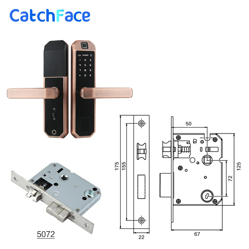  Electronic Bluetooth Fingerprint Door Lock CodeCard Key Touch Screen Digital Password Lock WIFI Sma - 32860751645