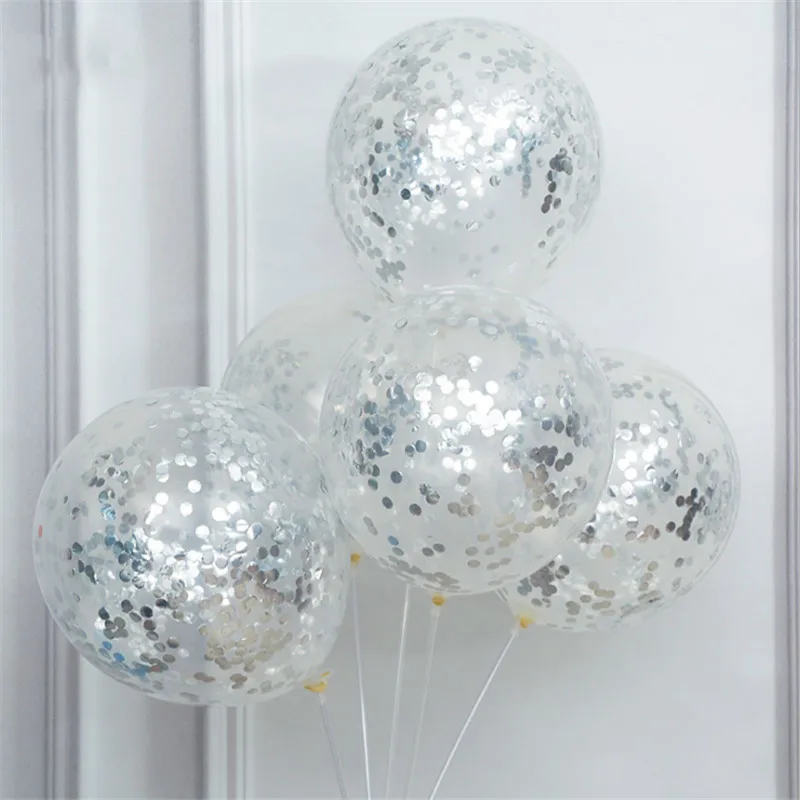 Темно-серый 30pcs12-дюймовый Цветной алюминиевый фольгированный Блестящий волшебный Поролоновый шар латексный Бумажный лоскут блестки на день рождения декоративный шар - Цвет: Темно-серый
