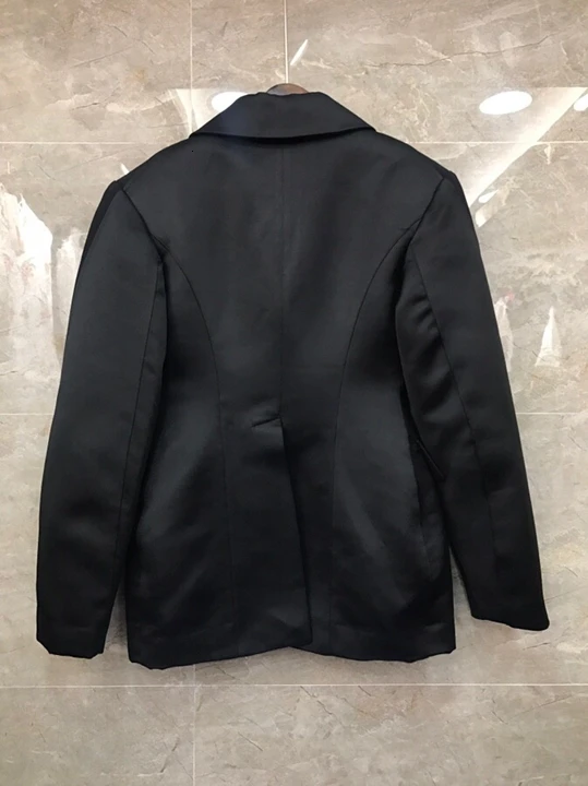 Autumn Early New Female Turn-over Colour Mosaic Symmetrical Pocket Decorative Long Sleeve Suit Short Jacket 921