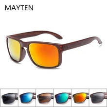 Gran oferta lentes de sol mate hombres mujeres marca diseñador VR46 Retro Vintage conducir gafas de sol espejo masculino grano de madera azul