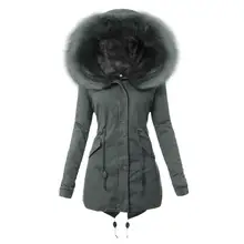 Зимний пуховик для женщин, теплая Толстая меховая подкладка, парки с капюшоном, легкое пальто, Mujer Invierno Manteau Femme Hiver Dames Winterjas