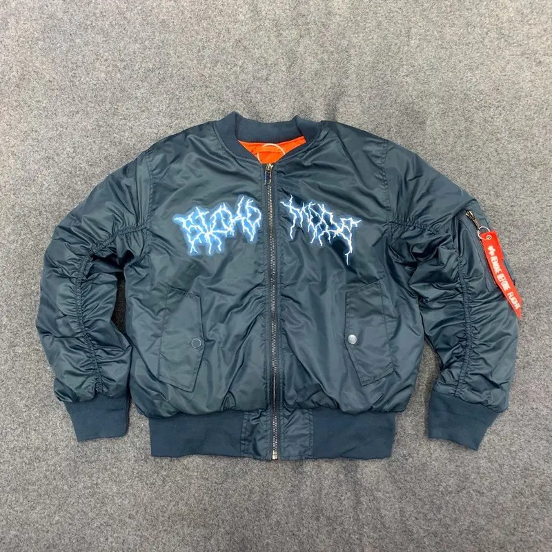 Принтом Трэвиса Скотта, AstroWorld Курточка бомбер Для женщин Для мужчин 1:1 Ma-1 astroworld куртка уличная xxxtentacion принтом Трэвиса Скотта, Курточка бомбер s