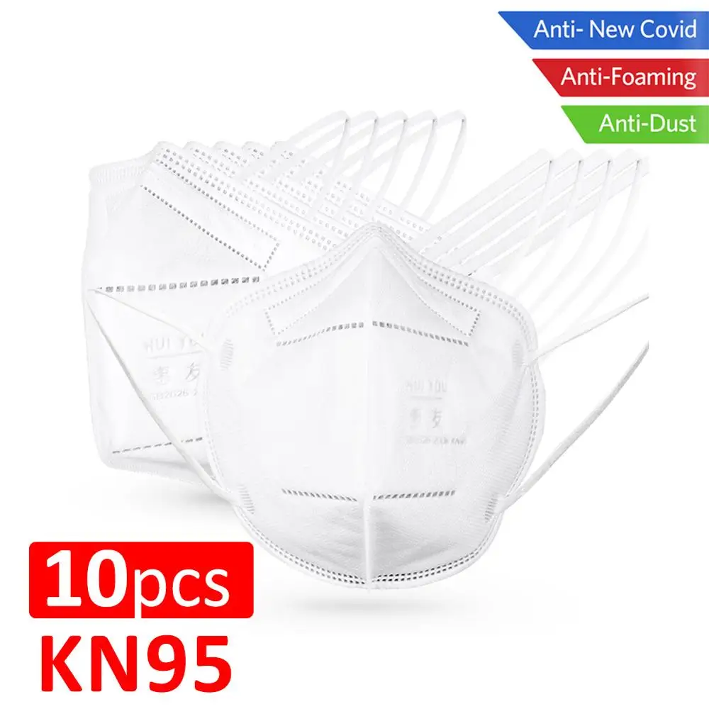 

10Pcs KN95 Face Mask Anti Dust N95 Mask 4-Layer PM2.5 Dustproof Protective 95% Filtration KN95 Face Mouth Cover with 20Pcs Glove