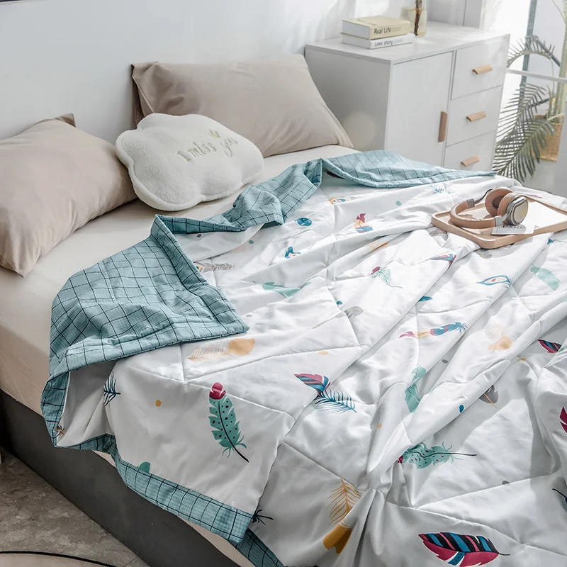 Роскошное хлопковое летнее стеганое одеяло с двумя односпальными двуспальными