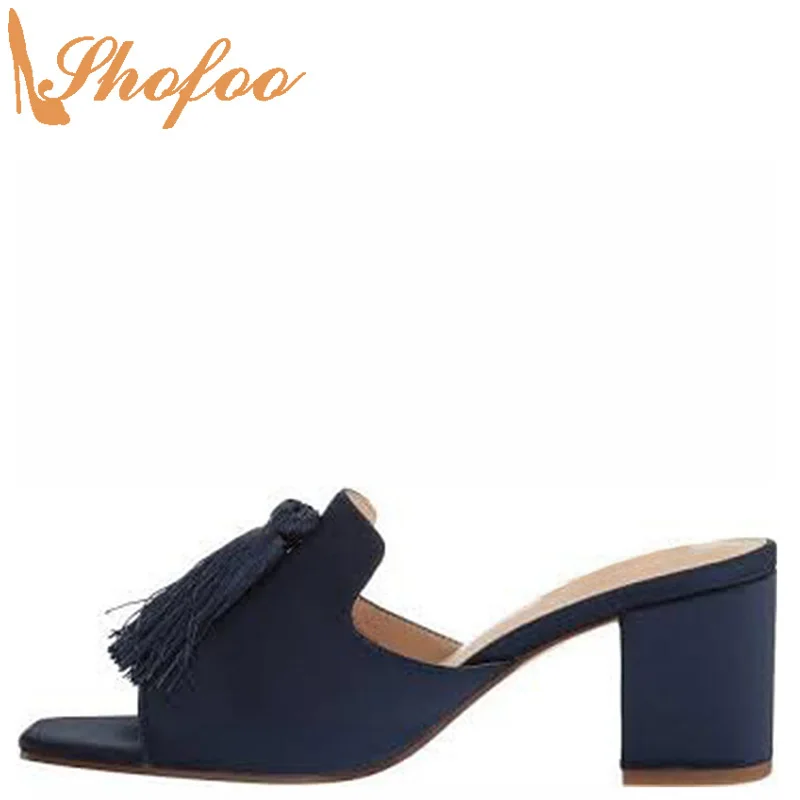 navy blue mules