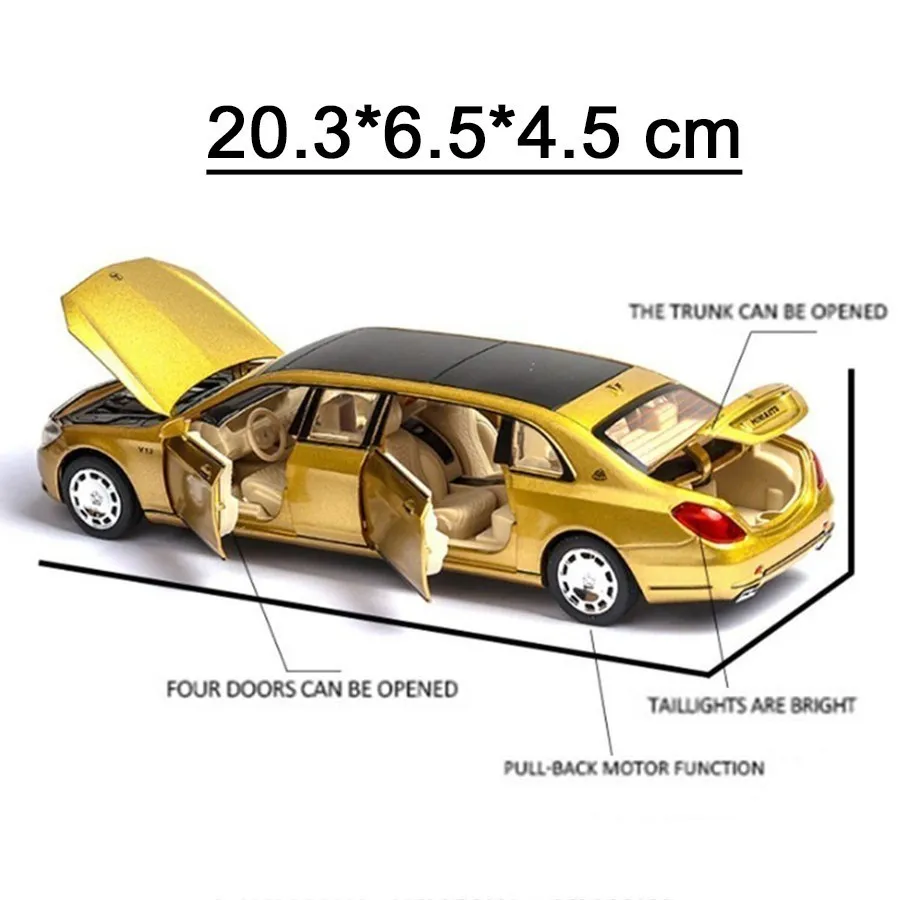Литая модель автомобиля 1:32 Масштаб Maybach S650 сплав модель автомобиля моделирование Расширенный выпуск модель автомобиля детская игрушка украшение автомобиля