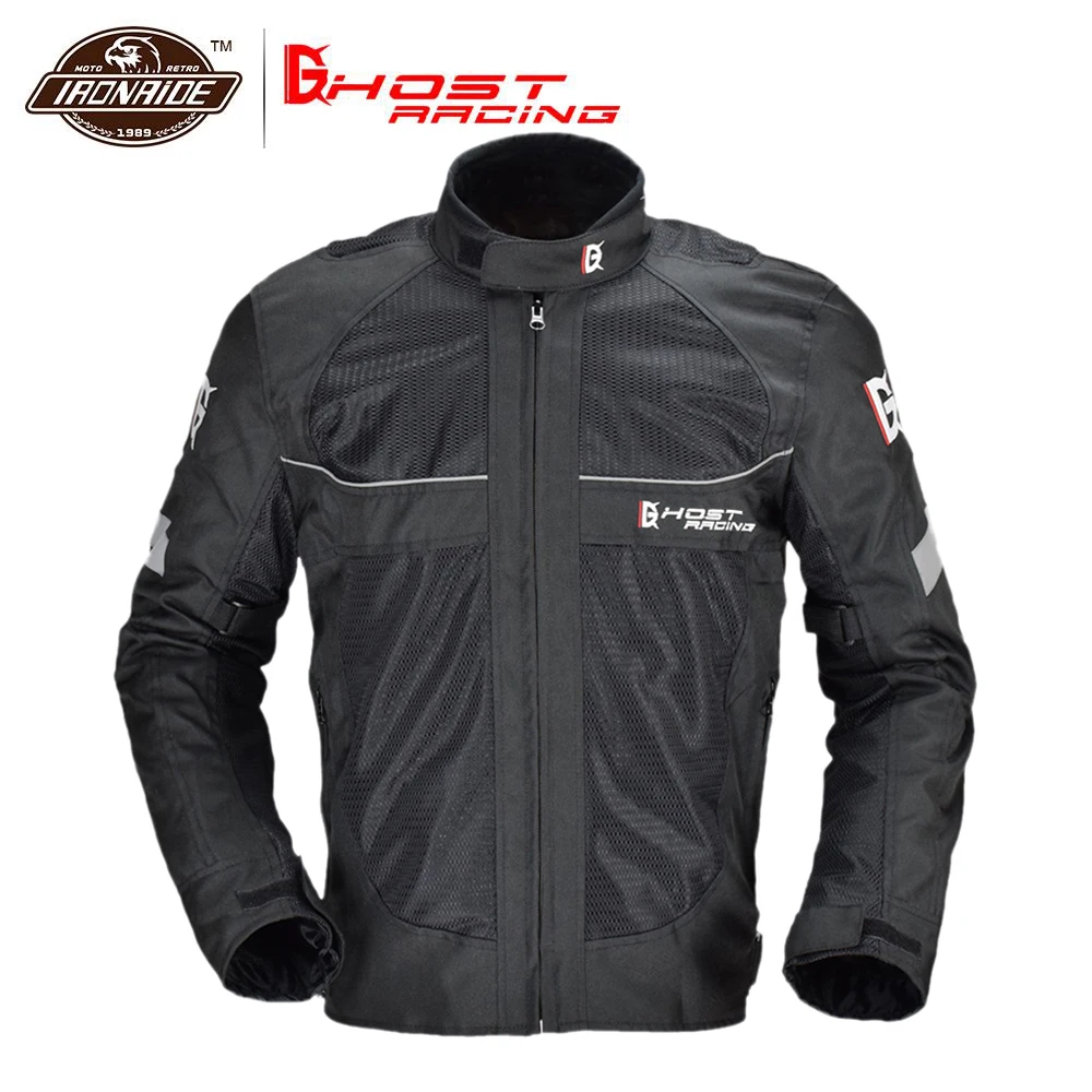 

GHOST RACING Summer Motorcycle Jackets Men Reflective Moto Jacket Breathable Motocross Off-Road Racing Jacket Protector Armor