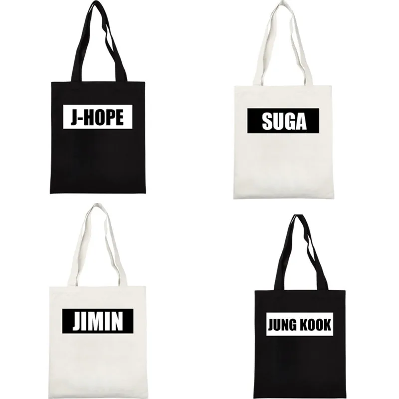 Kpop Bangtan JUNGKOOK Jimin V J hope Холщовая Сумка мужская и wo сумочка мессенджер для шопинга