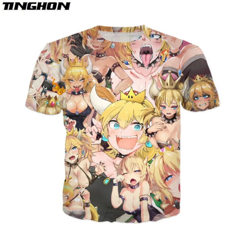 Bowsette Хэллоуин Девушка Crewneck 3D все печати футболки хипстер летняя уличная одежда футболка мужская и женская одежда XS 6XL 7XL