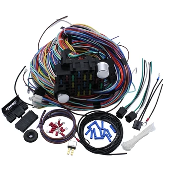 

21 Circuit Universal Wiring Harness Kit for Muscle Car Hot Rot Wiring Street Rod Rat Rod for Ford Chevy