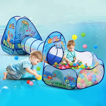 

3 in 1 Portable Children's Tent Toy Ball Pool Ocean Children Tipi Tents Crawling Tunnel Pool Ball Pit Baby Tents House Kids Tent