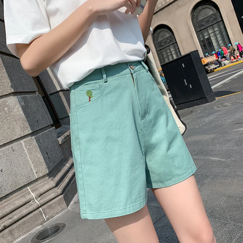 

Harajuku Shorts Women Simple Classic Elegant Summer Korean Shorts Womens Pockets Straight Students Loose Quality Retro Clothing