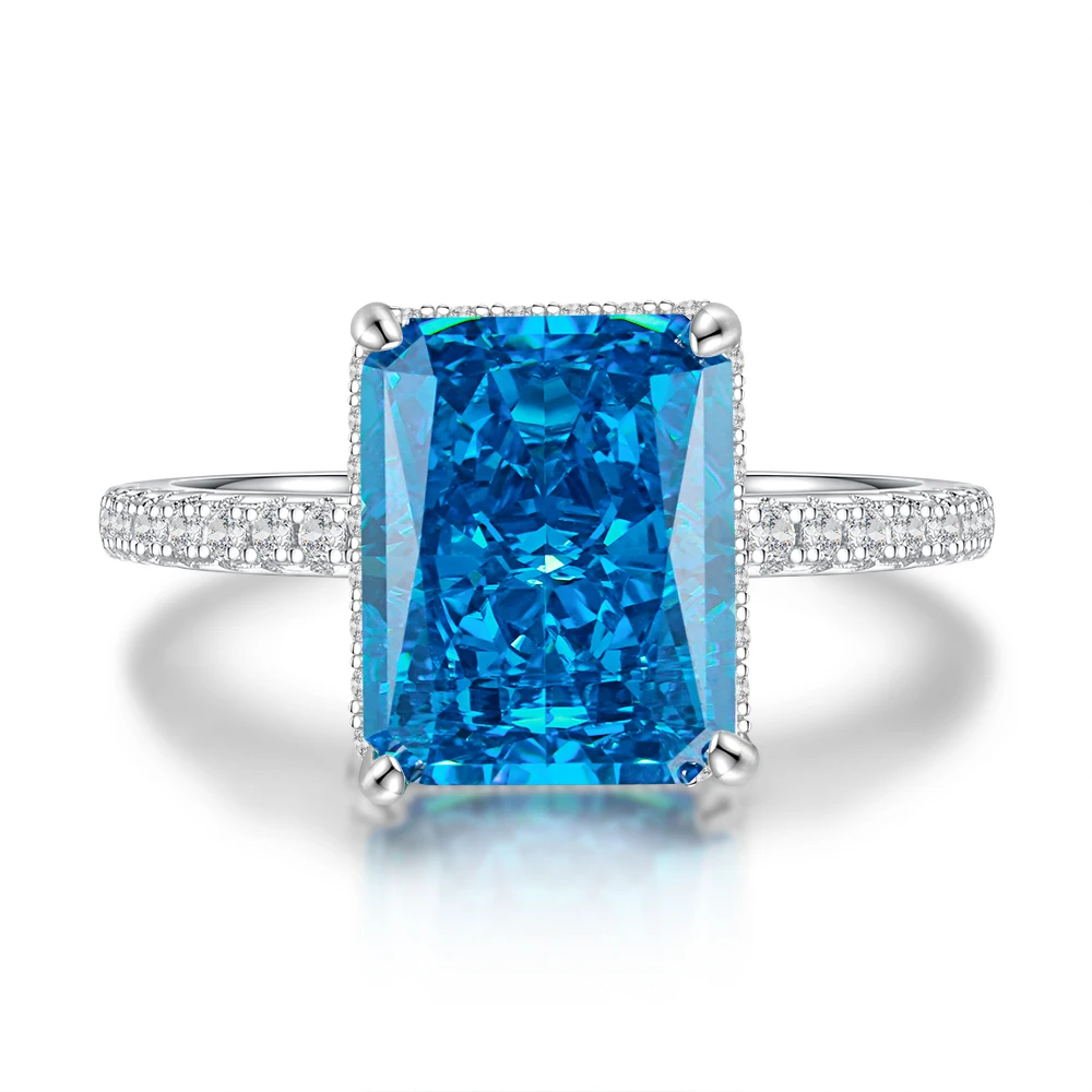 Wong Rain 925 Sterling Silver Created Moissanite Gemstone Birthstone Wedding Engagement Ring Fine Jewelry FD26507658 silver ring,wedding rings,silver rings,silver cross ring,moissanite ring