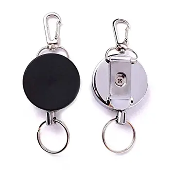 

2pcs/set Badge Reel Retractable Heavy Duty Key Reels Carabiner Key Ring Badge Holder Reel Clip For Id Card Key Keychain