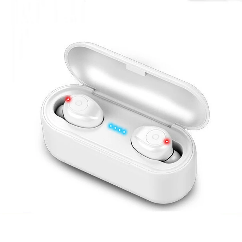 White Kowkaka Bluetooth V5.0 наушники F9 TWS беспроводные Bluetooth стерео Спортивные Беспроводные наушники 2000 мАч Мощность для iPhone - Цвет: White
